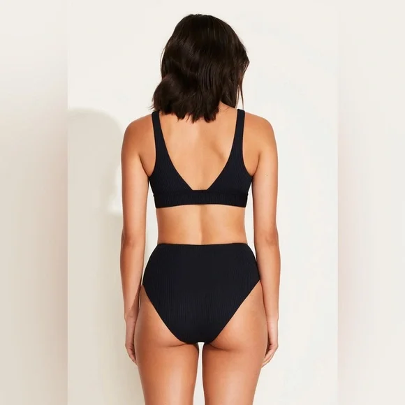 Black ribbed bikini - Picture 2 of 5